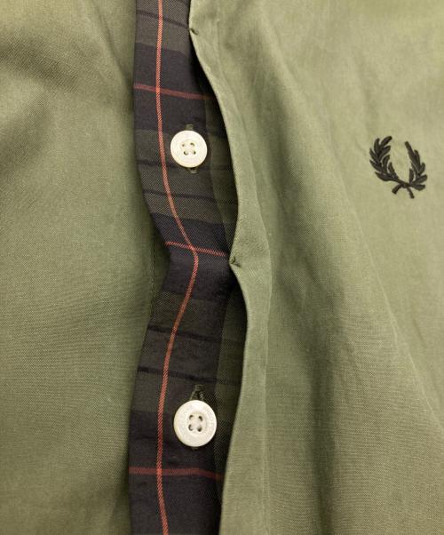 FRED PERRY（フレッドペリー）FRED PERRY (フレッドペリー) TARTAN PLACKET SHIRT グリーン サイズ:Lの古着・服飾アイテム