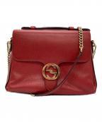 GUCCIグッチ）の古着「インターロッキングGチェーンショルダーバッグ」｜レッド