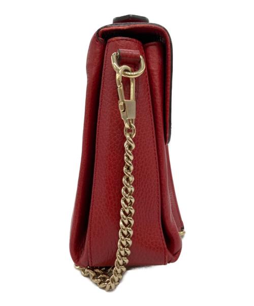 GUCCI（グッチ）GUCCI (グッチ) インターロッキングGチェーンショルダーバッグ レッドの古着・服飾アイテム