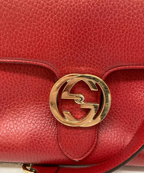 GUCCI（グッチ）GUCCI (グッチ) インターロッキングGチェーンショルダーバッグ レッドの古着・服飾アイテム