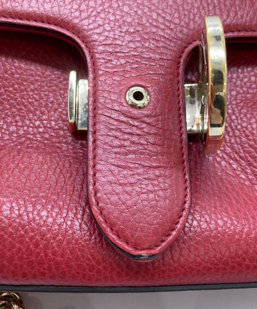GUCCI（グッチ）GUCCI (グッチ) インターロッキングGチェーンショルダーバッグ レッドの古着・服飾アイテム