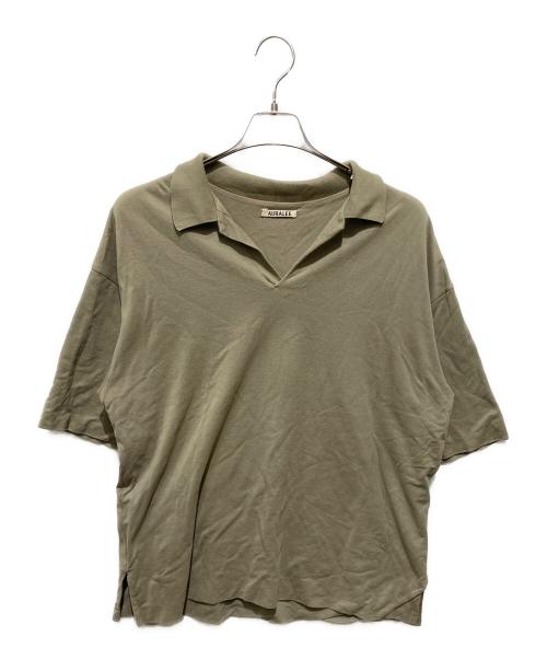 AURALEE（オーラリー）AURALEE (オーラリー) スキッパーニットポロシャツ グリーン サイズ:3の古着・服飾アイテム