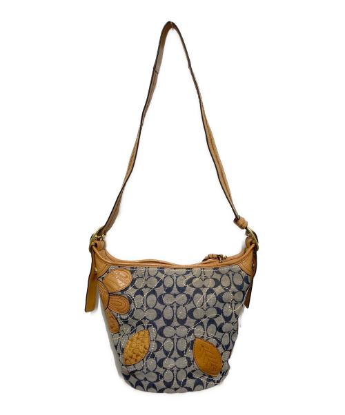 COACH（コーチ）COACH (コーチ) ブリーカー フラワーアップリケ デニムトートバッグ インディゴ サイズ:OneSizeの古着・服飾アイテム