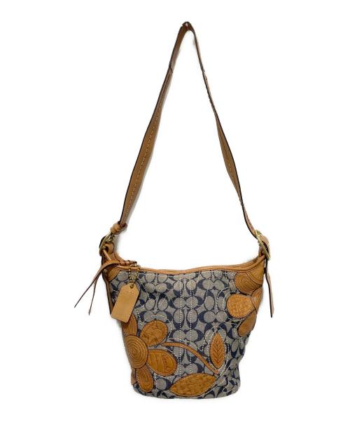 COACH（コーチ）COACH (コーチ) ブリーカー フラワーアップリケ デニムトートバッグ インディゴ サイズ:OneSizeの古着・服飾アイテム