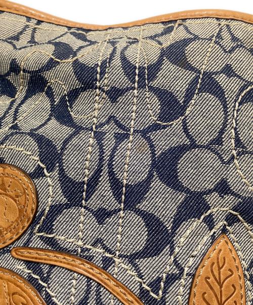 COACH（コーチ）COACH (コーチ) ブリーカー フラワーアップリケ デニムトートバッグ インディゴ サイズ:OneSizeの古着・服飾アイテム