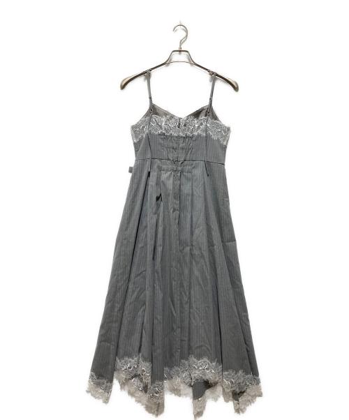 Mystrada（マイストラーダ）Mystrada (マイストラーダ) レースドッキングジャンスカート / キャミソールワンピース グレー サイズ:38の古着・服飾アイテム