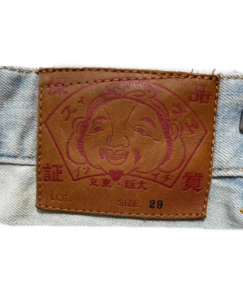 EVISU（エヴィス）EVISU (エヴィス) マルチポケット & カモメプリント 3Dフィット ジーンズ インディゴ サイズ:29の古着・服飾アイテム