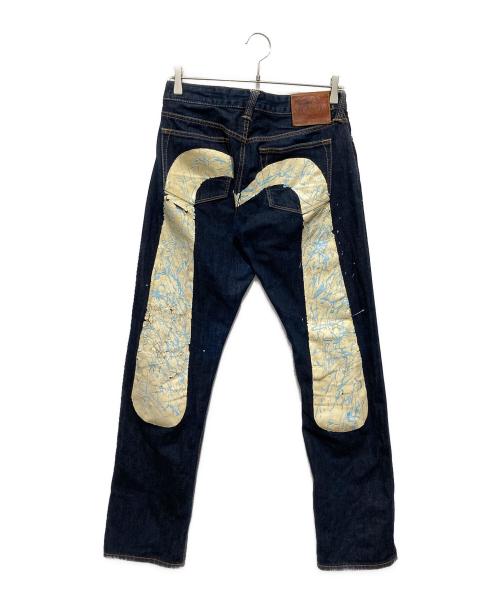EVISU（エヴィス）EVISU (エヴィス) ブルーペイントペンキデニムパンツ インディゴ サイズ:29の古着・服飾アイテム