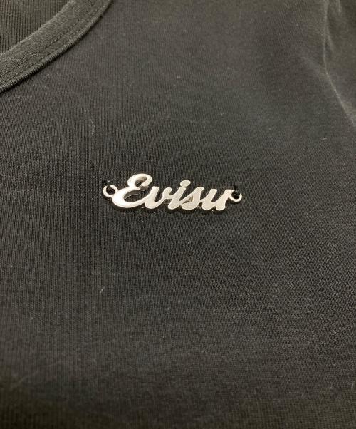 EVISU（エヴィス）EVISU (エヴィス) メタルトリム Vネック ファッションフィット Tシャツ ブラック サイズ:Mの古着・服飾アイテム