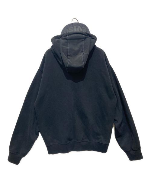 EVISU（エヴィス）EVISU (エヴィス) スローガンプリント オーバーサイズ キャップ付きフードジャケット ブラック サイズ:Mの古着・服飾アイテム