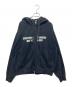 EVISU（エヴィス）の古着「スローガンプリント オーバーサイズ キャップ付きフードジャケット」｜ブラック