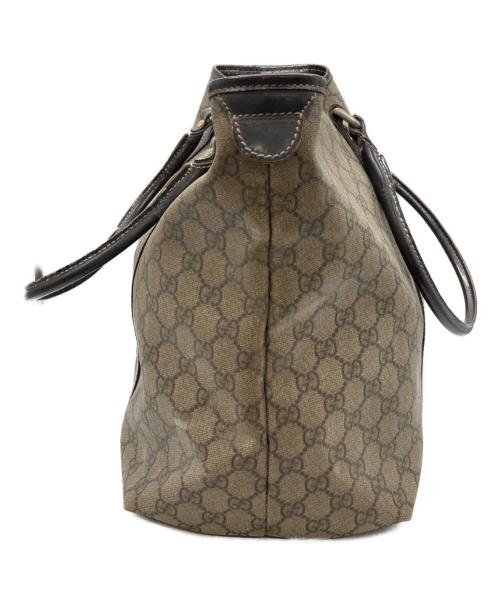 GUCCI（グッチ）GUCCI (グッチ) GGスプリーム トートバッグ ブラウンの古着・服飾アイテム