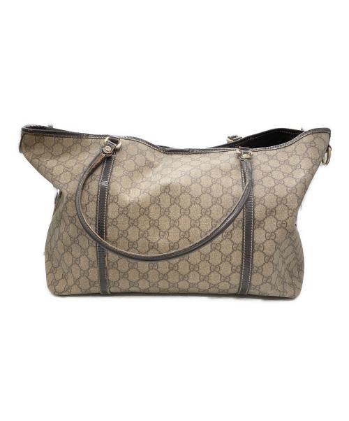 GUCCI（グッチ）GUCCI (グッチ) GGスプリーム トートバッグ ブラウンの古着・服飾アイテム