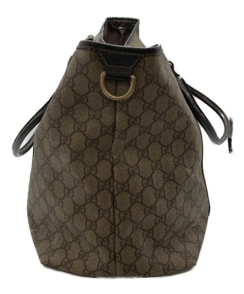 GUCCI（グッチ）GUCCI (グッチ) GGスプリーム トートバッグ ブラウンの古着・服飾アイテム