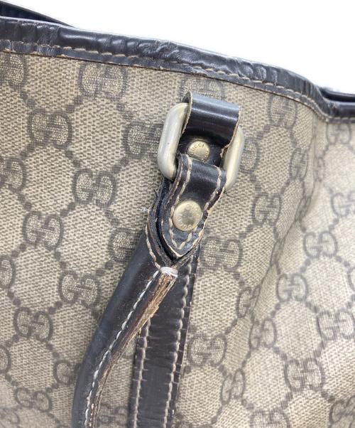 GUCCI（グッチ）GUCCI (グッチ) GGスプリーム トートバッグ ブラウンの古着・服飾アイテム