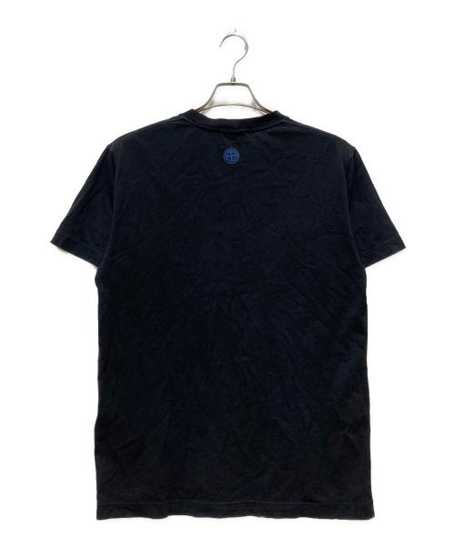 STONE ISLAND（ストーンアイランド）STONE ISLAND (ストーンアイランド) ロゴプリントTシャツ ブラック サイズ:Mの古着・服飾アイテム