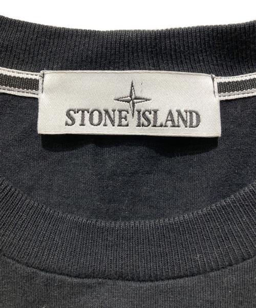 STONE ISLAND（ストーンアイランド）STONE ISLAND (ストーンアイランド) ロゴプリントTシャツ ブラック サイズ:Mの古着・服飾アイテム