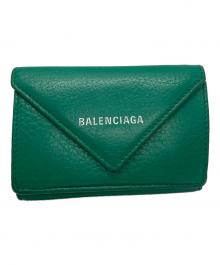 BALENCIAGA（バレンシアガ）の古着「ペーパーミニウォレット」｜グリーン