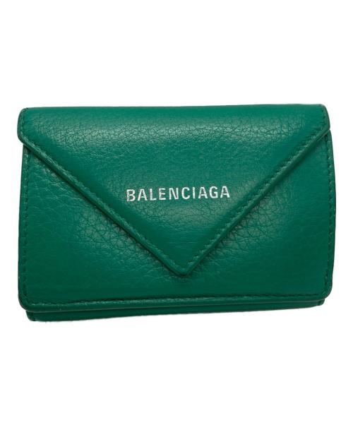 BALENCIAGA（バレンシアガ）BALENCIAGA (バレンシアガ) ペーパーミニウォレット グリーン サイズ:OneSizeの古着・服飾アイテム