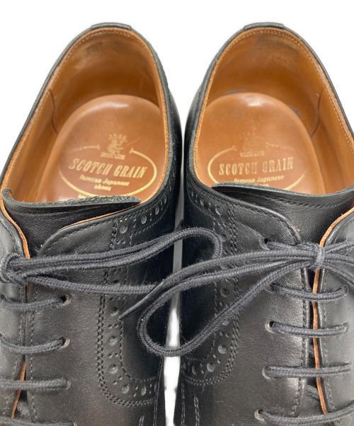 SCOTCH GRAIN（スコッチグレイン）SCOTCH GRAIN (スコッチグレイン) シャインオアレインパンチドキャップシューズ ブラック サイズ:26㎝の古着・服飾アイテム