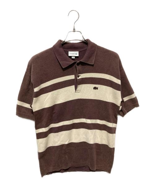 LACOSTE（ラコステ）LACOSTE (ラコステ) ウォッシュドニットポロシャツ ブラウン サイズ:xsの古着・服飾アイテム