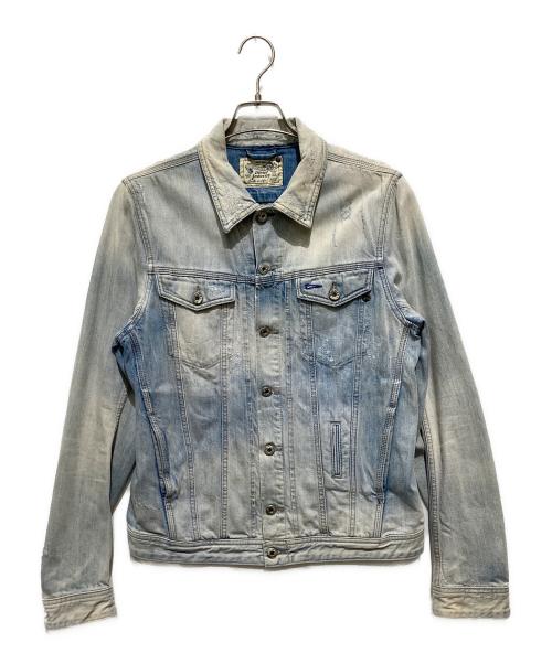 DIESEL（ディーゼル）DIESEL (ディーゼル) ダメージ加工デニムジャケット インディゴ サイズ:Lの古着・服飾アイテム