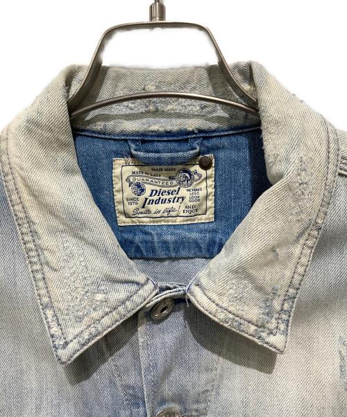 DIESEL（ディーゼル）DIESEL (ディーゼル) ダメージ加工デニムジャケット インディゴ サイズ:Lの古着・服飾アイテム