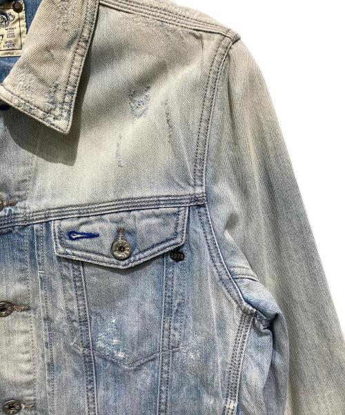 DIESEL（ディーゼル）DIESEL (ディーゼル) ダメージ加工デニムジャケット インディゴ サイズ:Lの古着・服飾アイテム
