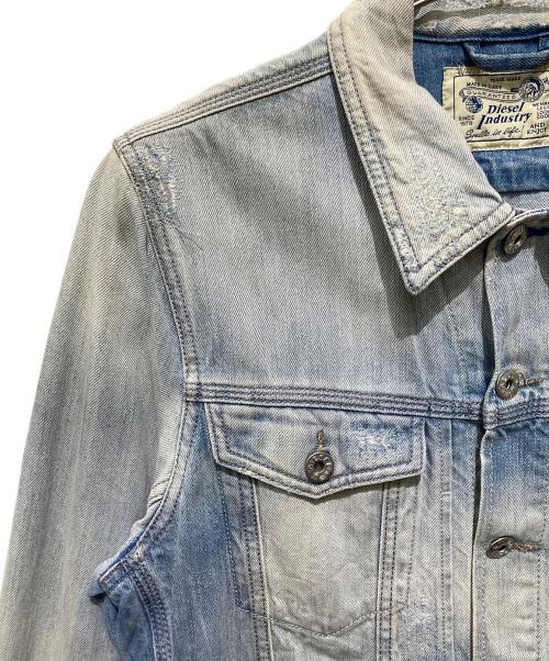 DIESEL（ディーゼル）DIESEL (ディーゼル) ダメージ加工デニムジャケット インディゴ サイズ:Lの古着・服飾アイテム