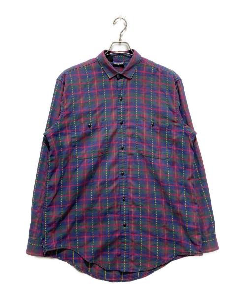 Patagonia（パタゴニア）Patagonia (パタゴニア) 90s チェックシャツ パープル サイズ:Mの古着・服飾アイテム
