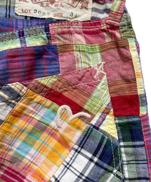 EVISU（エヴィス）EVISU (エヴィス) パッチワークチェックハーフパンツ マルチカラー サイズ:34の古着・服飾アイテム