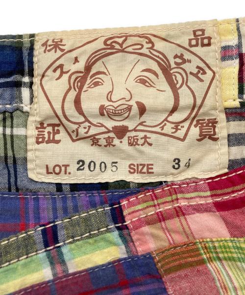 EVISU（エヴィス）EVISU (エヴィス) パッチワークチェックハーフパンツ マルチカラー サイズ:34の古着・服飾アイテム