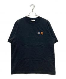 maison kitsune（メゾンキツネ）の古着「ダブル フォックスヘッド コンフォート Tシャツ」｜ブラック