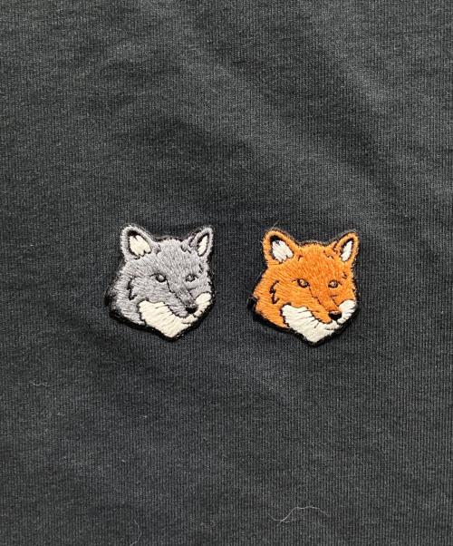 maison kitsune（メゾンキツネ）MAISON KITSUNE (メゾンキツネ) ダブル フォックスヘッド コンフォート Tシャツ ブラック サイズ:Ｓの古着・服飾アイテム