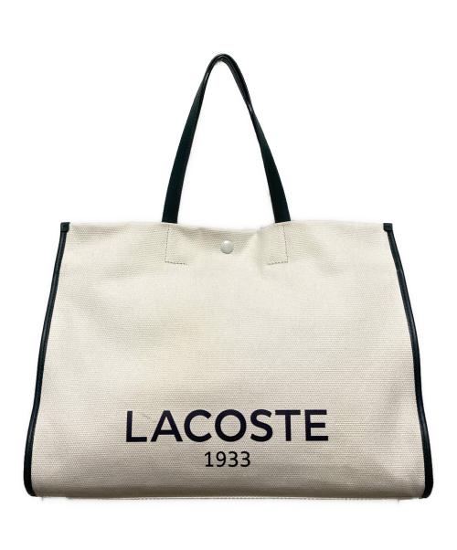 LACOSTE（ラコステ）LACOSTE (ラコステ) ヘリテージキャンバス テニススタイルトートバッグ ホワイト サイズ:OneSizeの古着・服飾アイテム