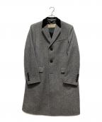 BURBERRYバーバリー）の古着「ベロア切替 チェスターコート」｜グレー