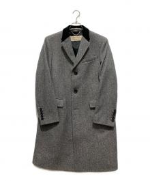 BURBERRY（バーバリー）の古着「ベロア切替 チェスターコート」｜グレー