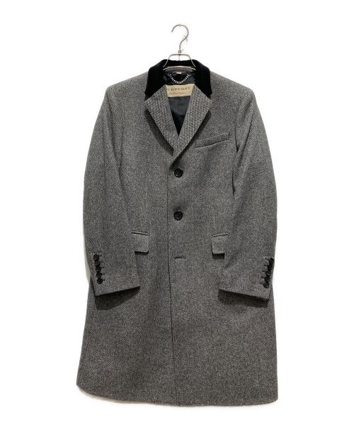BURBERRY（バーバリー）BURBERRY (バーバリー) ベロア切替 チェスターコート グレー サイズ:52の古着・服飾アイテム