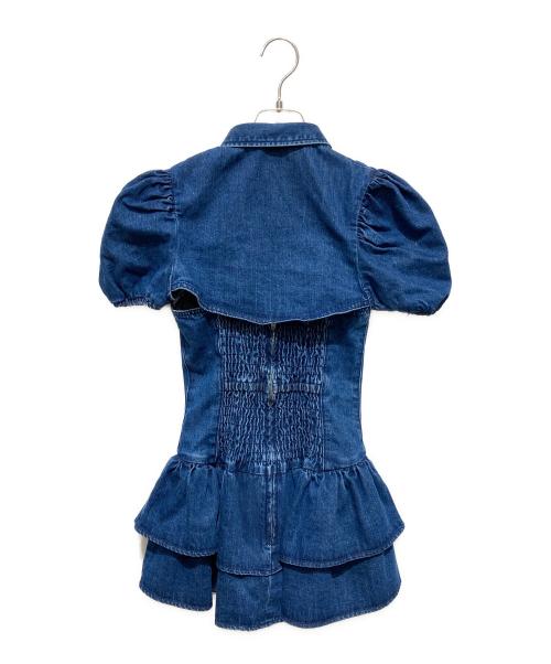 darich（ダーリッチ）Darich (ダーリッチ) コルセットデニムレースミニワンピース インディゴ サイズ:FREEの古着・服飾アイテム