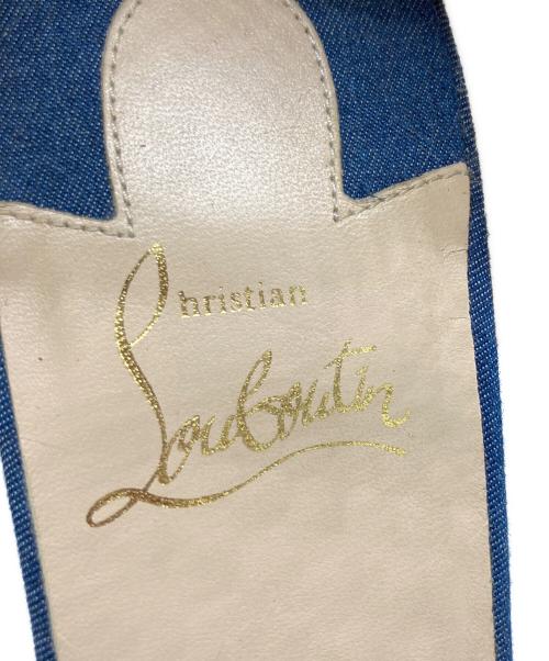 Christian Louboutin（クリスチャン・ルブタン）Christian Louboutin (クリスチャン・ルブタン) デニムスパイクスタッズサンダル ネイビー サイズ:37の古着・服飾アイテム