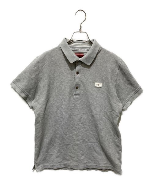 MARK&LONA（マークアンドロナ）MARK&LONA (マークアンドロナ) レザーパッチポロシャツ グレー サイズ:XLの古着・服飾アイテム