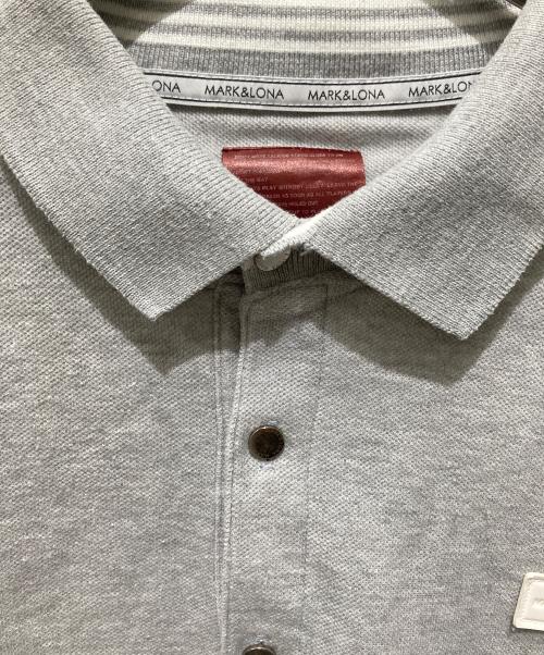 MARK&LONA（マークアンドロナ）MARK&LONA (マークアンドロナ) レザーパッチポロシャツ グレー サイズ:XLの古着・服飾アイテム
