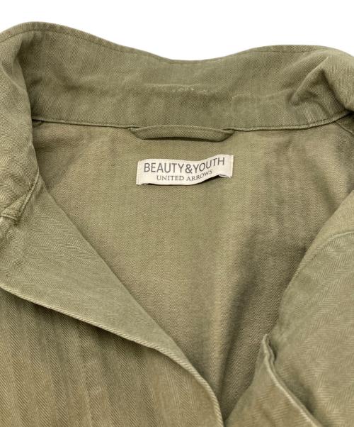 BEAUTY&YOUTH（ビューティーアンドユース）BEAUTY&YOUTH (ビューティーアンドユース) ヴィンテージ ヘリンボーン BDU ジャケット ショート グリーン サイズ:Lの古着・服飾アイテム