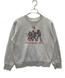 A BATHING APE（アベイシングエイプ）の古着「BAPEソルジャープリントスウェット」｜グレー