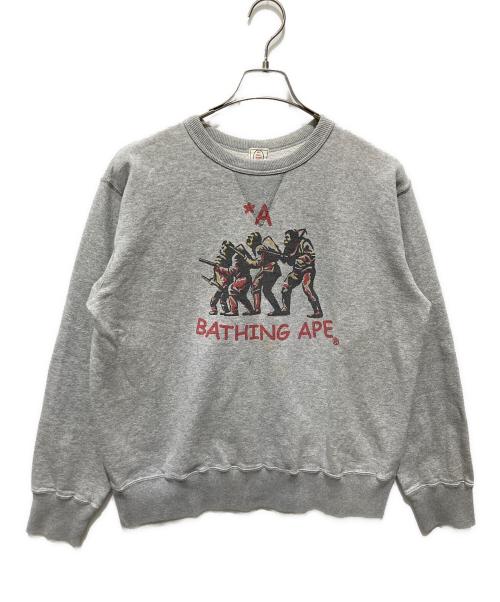 A BATHING APE（アベイシングエイプ）A BATHING APE (アベイシングエイプ) BAPEソルジャープリントスウェット グレー サイズ:Mの古着・服飾アイテム