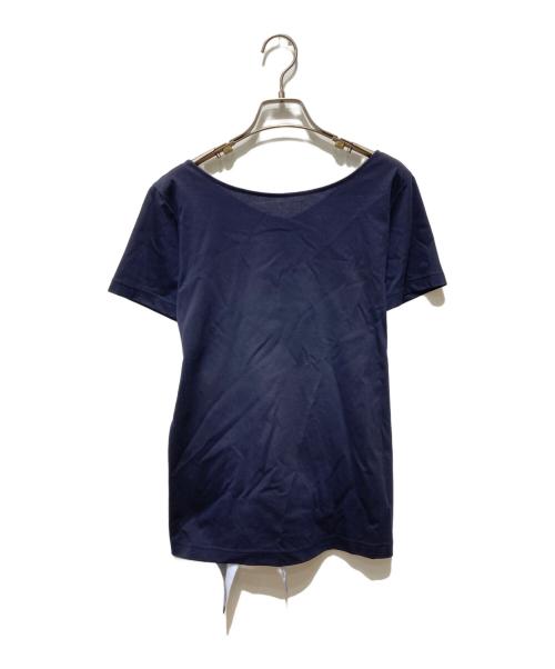 BLUE LABEL CRESTBRIDGE（ブルーレーベルクレストブリッジ）BLUE LABEL CRESTBRIDGE (ブルーレーベルクレストブリッジ) チェックウエストベルトブラウス ネイビー サイズ:38の古着・服飾アイテム