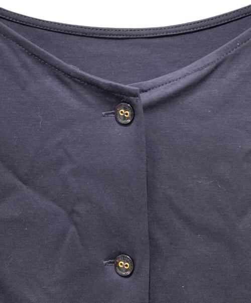 BLUE LABEL CRESTBRIDGE（ブルーレーベルクレストブリッジ）BLUE LABEL CRESTBRIDGE (ブルーレーベルクレストブリッジ) チェックウエストベルトブラウス ネイビー サイズ:38の古着・服飾アイテム