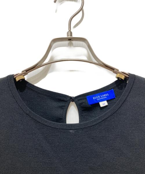 BLUE LABEL CRESTBRIDGE（ブルーレーベルクレストブリッジ）BLUE LABEL CRESTBRIDGE (ブルーレーベルクレストブリッジ) チェックスリーブニット ブラック サイズ:38の古着・服飾アイテム