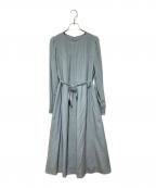 BLUE LABEL CRESTBRIDGEブルーレーベルクレストブリッジ）の古着「チェックベルト付きワンピース」｜スカイブルー