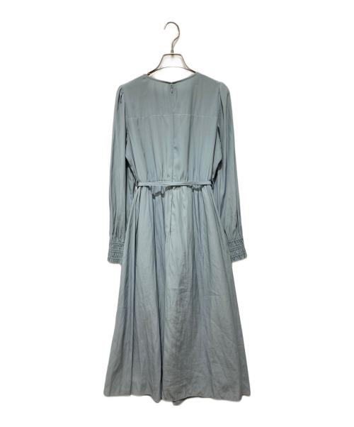 BLUE LABEL CRESTBRIDGE（ブルーレーベルクレストブリッジ）BLUE LABEL CRESTBRIDGE (ブルーレーベルクレストブリッジ) チェックベルト付きワンピース スカイブルー サイズ:38の古着・服飾アイテム